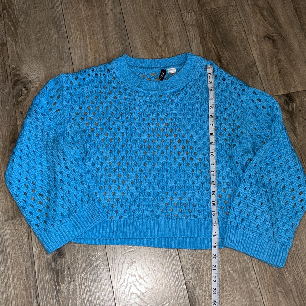 Divided Sky Blue Open-Knit Sweater - Picture 6 of 11